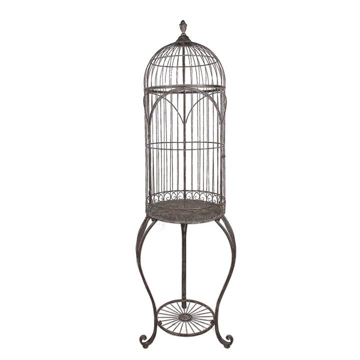 5Y1206 Bird Cage Decoration Ø 52x187 cm Brown Iron for wholesale by Clayre & Eef