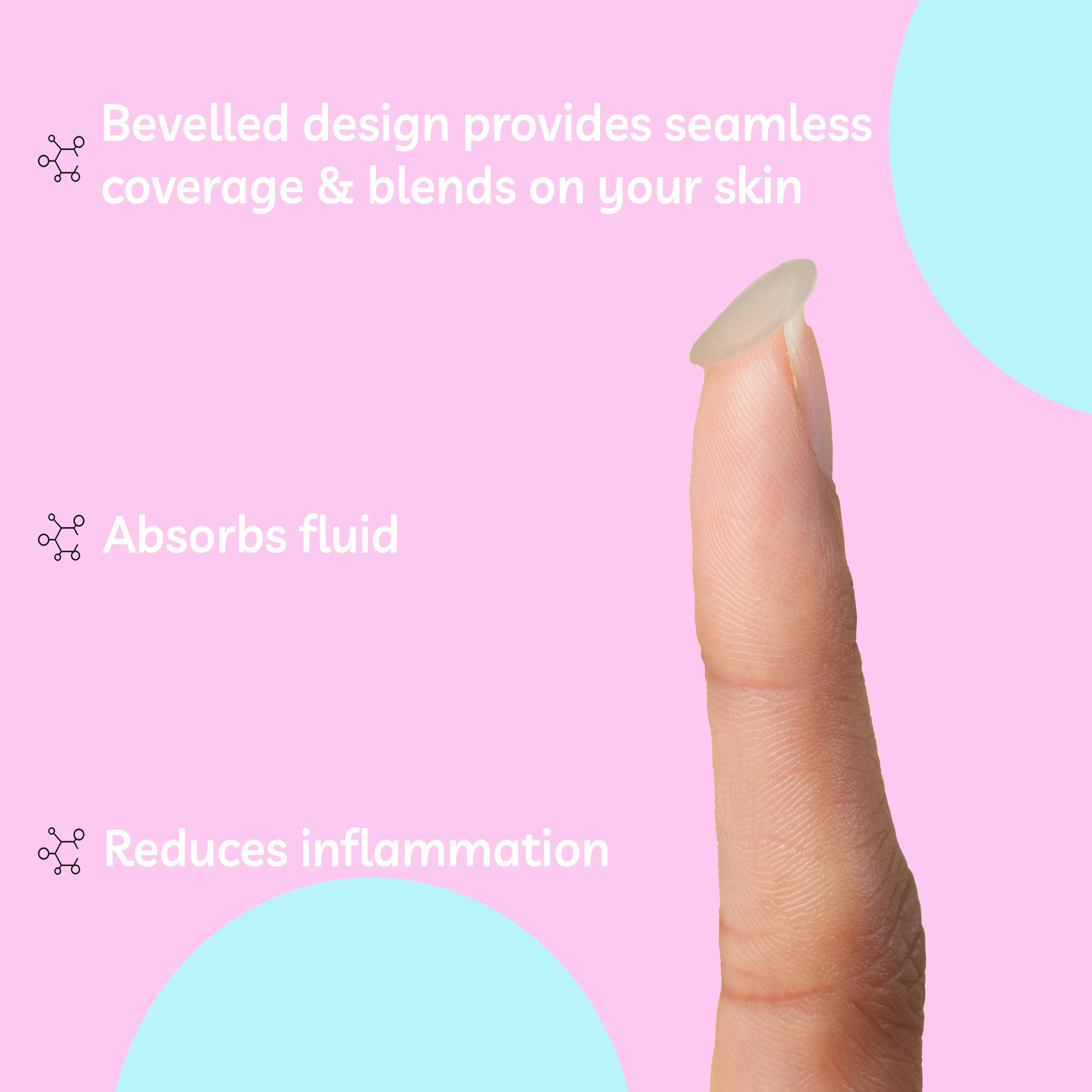 My Wholesale Warehouse - Vente Patch contre l'acné/hydrocolloïde - Patchs Hydrocolloïdes Anti-Imperfections Clear Molecule - Biseautés 12mm - Pack de 302