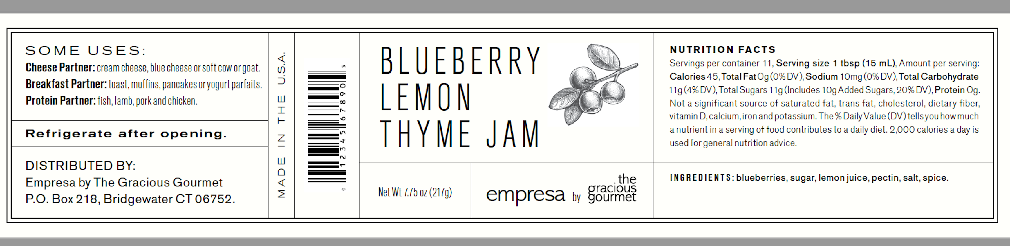 The Gracious Gourmet - Wholesale Jam/Jelly - Blueberry Lemon Thyme Jam2
