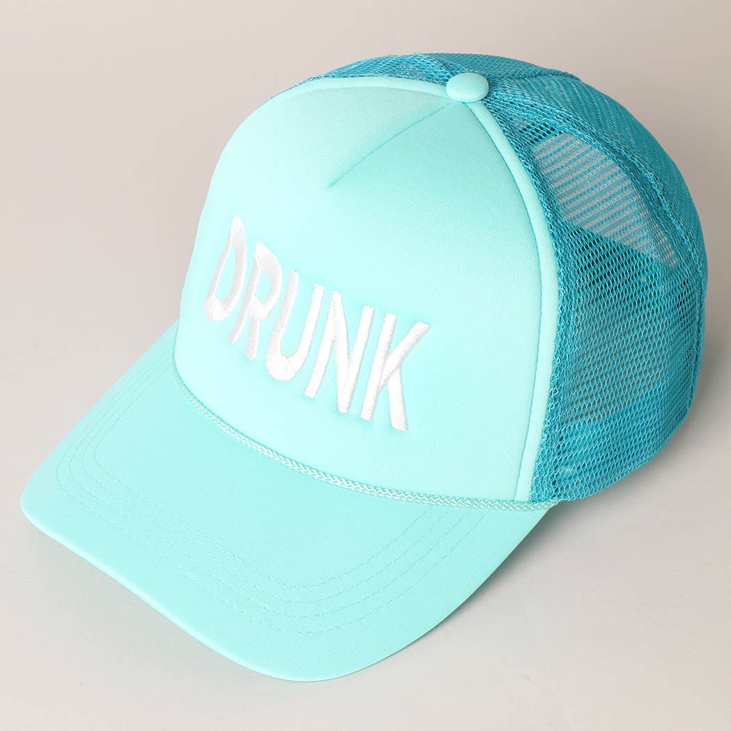 Fashion City - Vente Casquette de camionneur – femme - Casquette de camionneur à dos en maille brodée DRUNK13