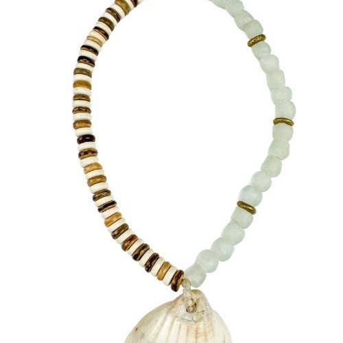 Twine & Twig - Wholesale Beaded/Pearl Necklace - Tribal Shell Necklace | Mist + Camel