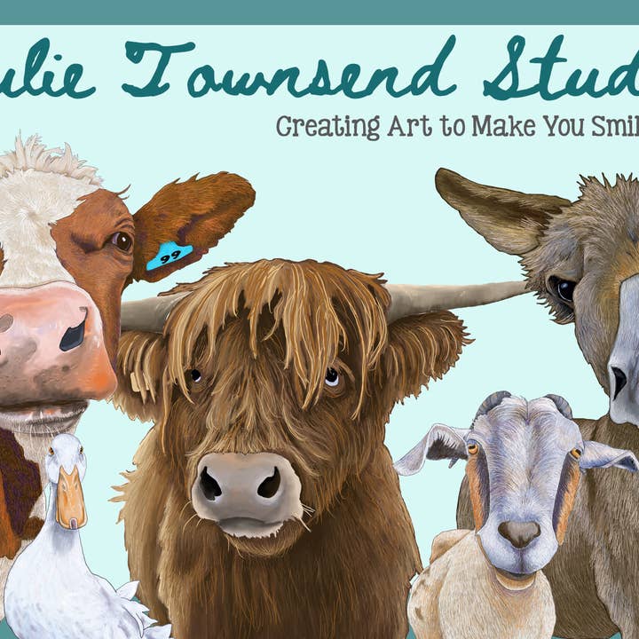 Julie Townsend Studio - Wholesale Recipe Card - Recipe Cards - Set of 12 Cute Cow Recipe Cards - COW LOVER 15