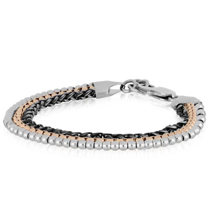 Men's steel chain bracelet - Elsun for wholesale by Goyatè