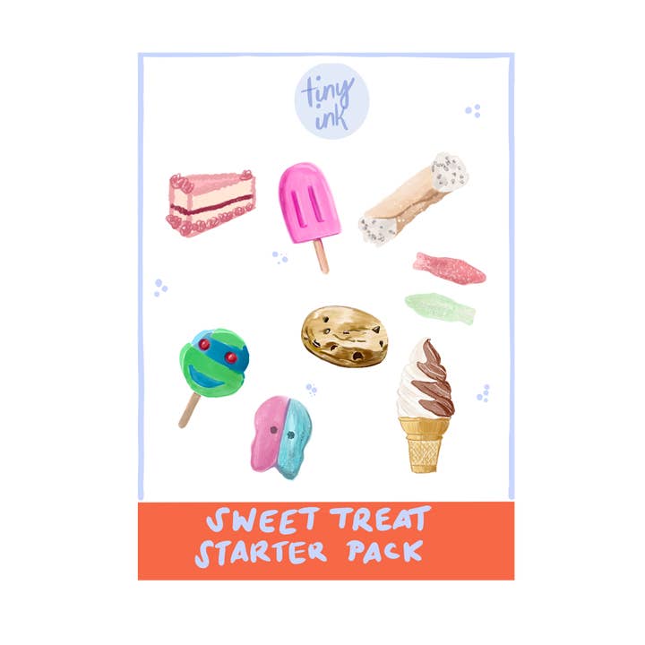 Hoja de Pegatinas del Pack de Inicio de Dulces para venta al por mayor de Tiny Ink Boston