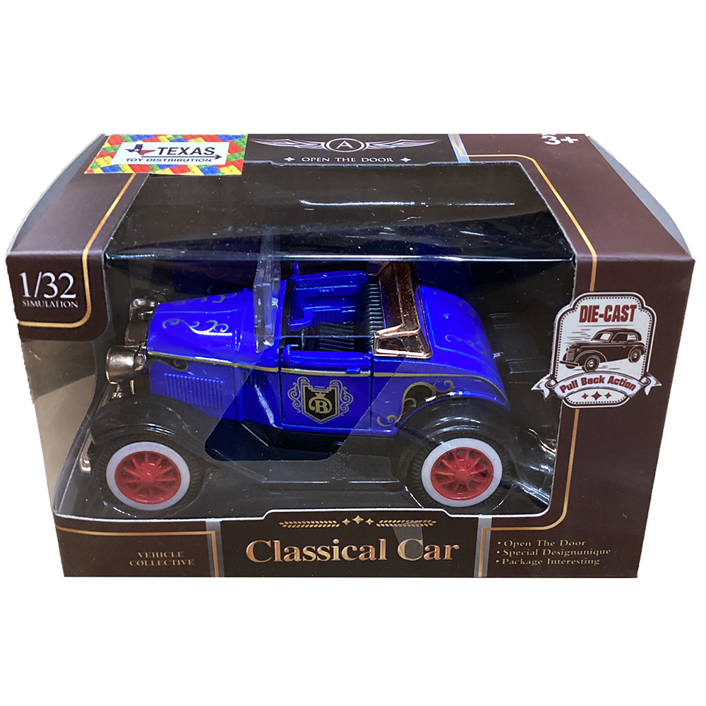 Texas Toy Distribution - Wholesale Toy Car/Truck - Kids - Classic Pull-Back Vehicles Die-Cast Vintage Cars, Assort x63