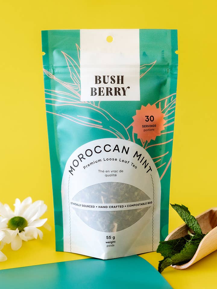 Organic Moroccan Mint Loose Leaf Tea for wholesale by Bush Berry