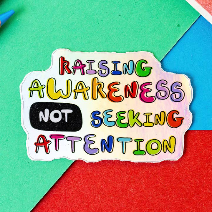 Aufkleber „Bewusstsein schaffen, nicht Aufmerksamkeit suchen“ für den Großhandel von Innabox Ltd