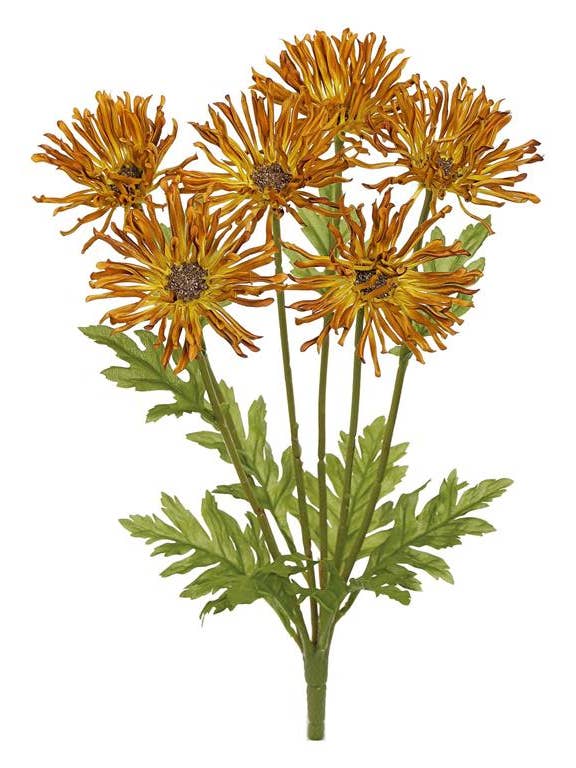 Garden Mum Bush X6 19" Amber for wholesale by Select Artificials, Inc.