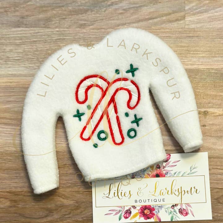 Candy Cane Elf Sweater for wholesale by Lilies & Lark Boutique