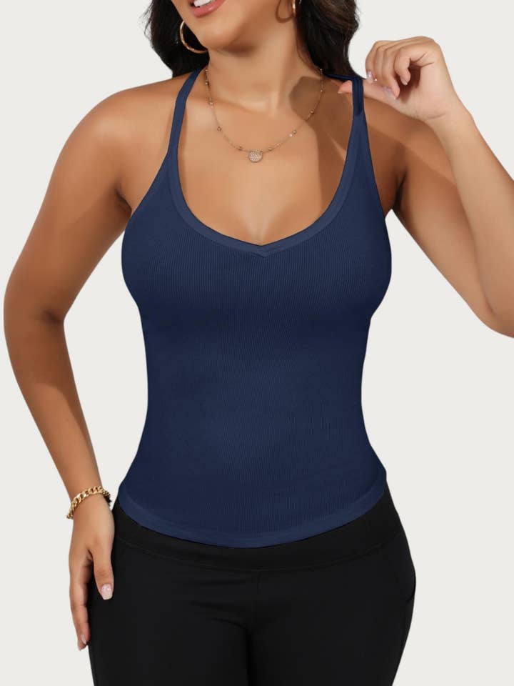 Anna Kaci Wholesale - Wholesale Tank Top - Women's - Women's V-Neck Tank Top with Spaghetti Straps4