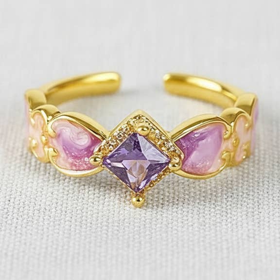 Vintage Star and Heart Zirconia Ring for wholesale by scentll jewelry