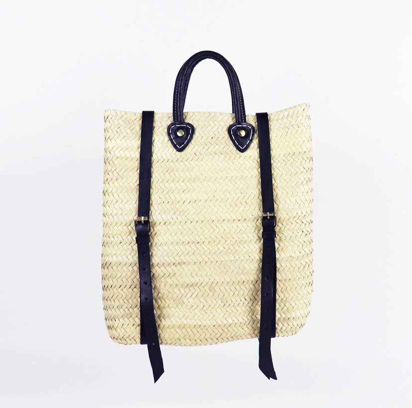 Mikwi – Großhandel Strandtaschen – Strandtasche aus Stroh mit Lederriemen - Rucksack aus Stroh16