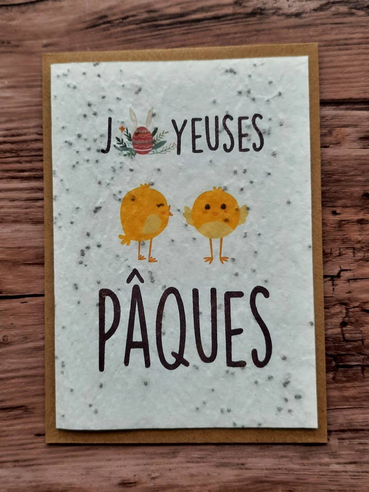 Card to plant - Happy Easter (chicks) for wholesale by Des Mots Qui Fleurissent