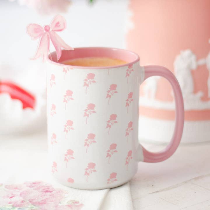 Caneca Watercolor Rosa Block Print 15oz Tall por atacado de Simply Jessica Marie