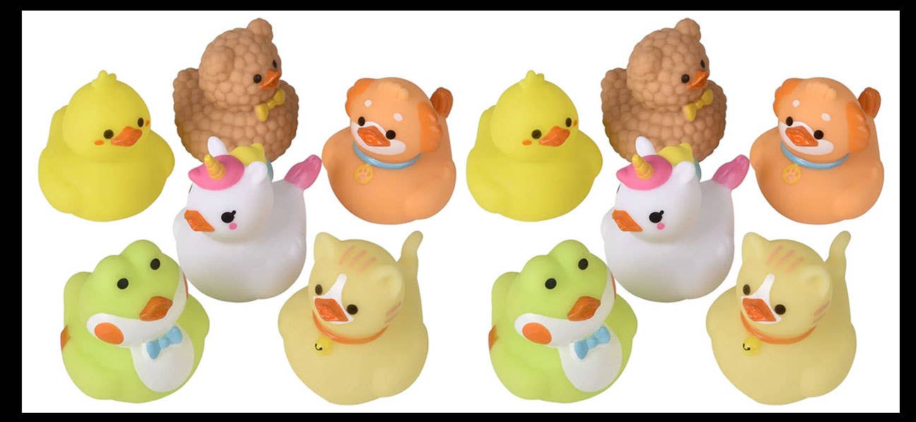 Curious Minds Toys – wholesale Bath toy – Baby – 1 Cute Spring Animal Shaped Kawaii 2" Rubber Ducks - Rubber 8