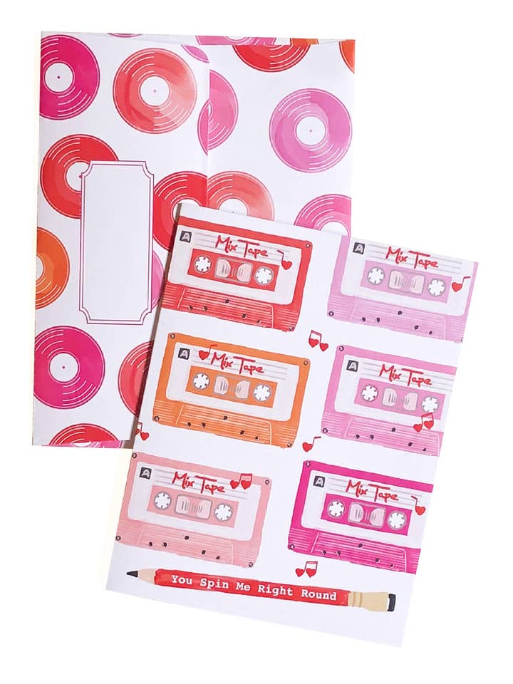 You Spin Me Right Round – Cassette Tape & Pencil Card for wholesale by Artistry Cards