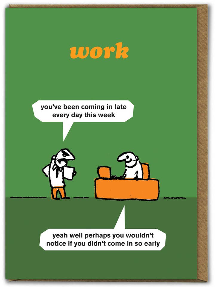 Lustige Geburtstagskarte — späte Glückwunschkarte von Modern Toss für den Großhandel von Brainbox Candy