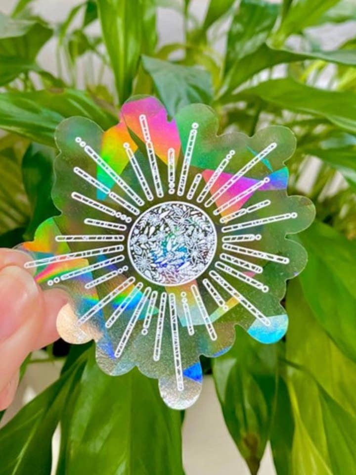 Floral Sun Suncatcher Sticker 3x3 in. for wholesale by taelormade
