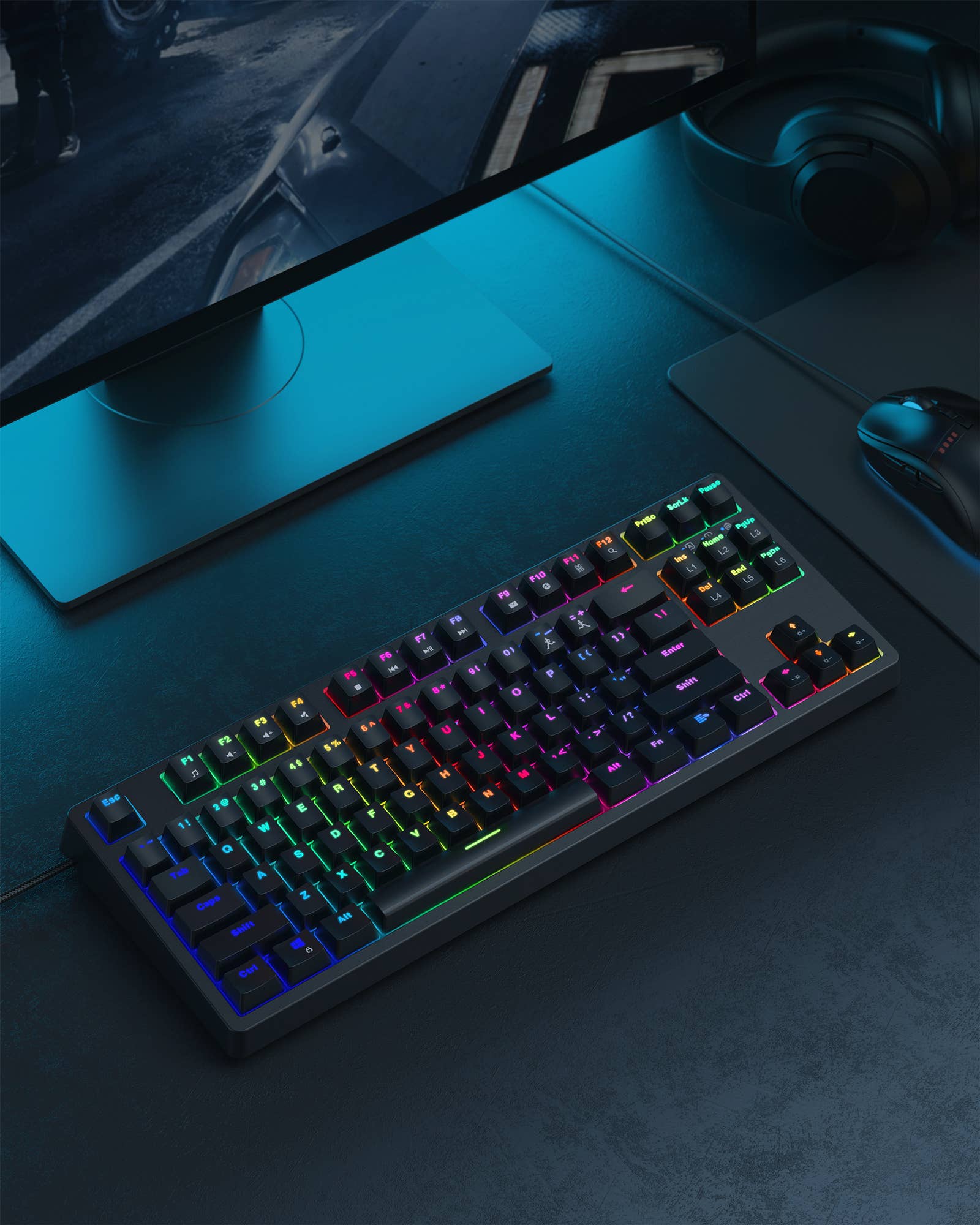 Above Edge - Wholesale Keyboard - Mechanical Keyboard Compact 87Key with Gaming Software3