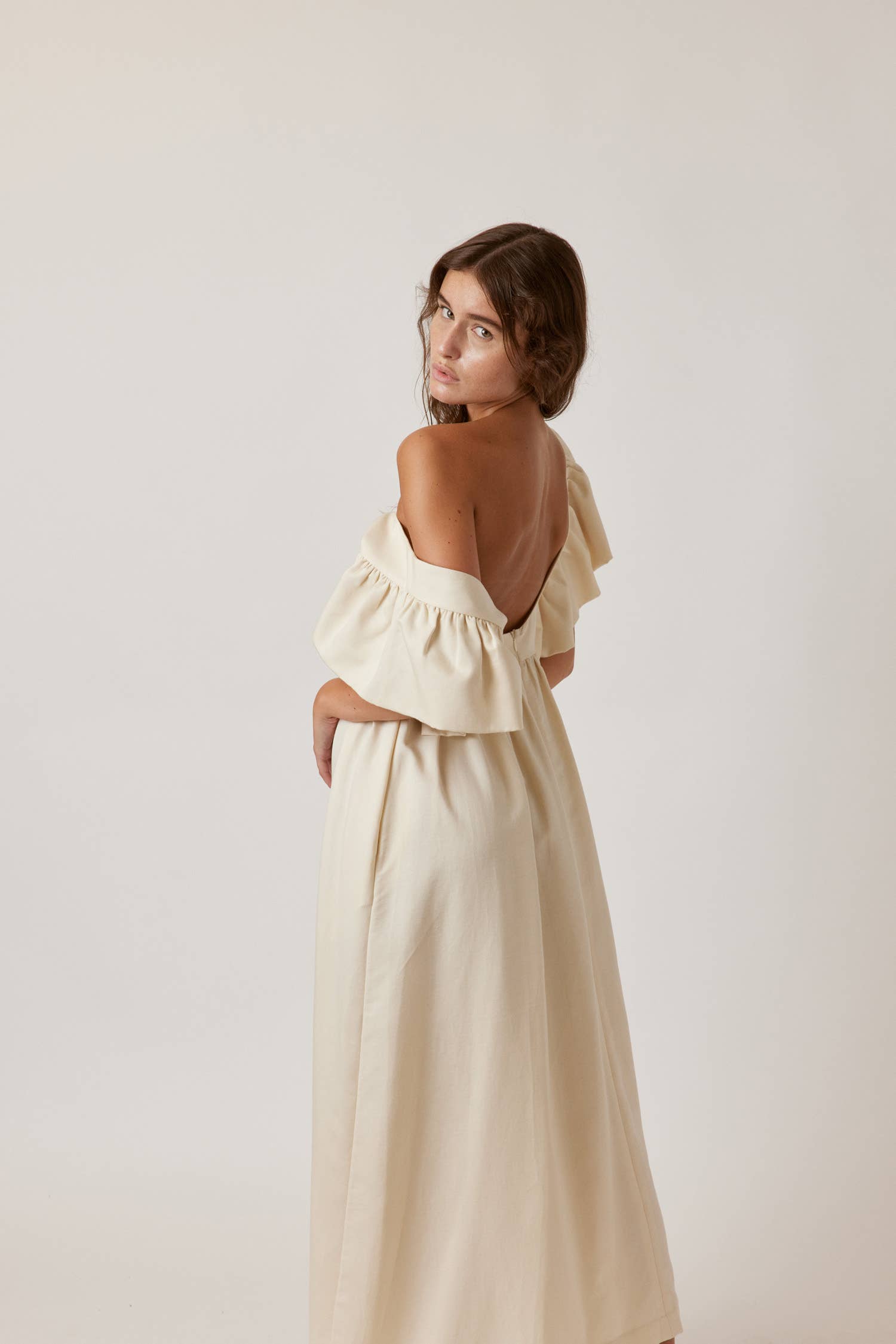 Ecro Ruffle sleeve midi dress for wholesale on Faire3