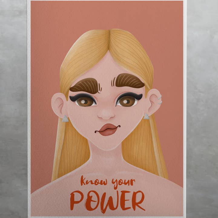 Know Your Power - Feminist Self Empowerment Wall Art - V3 for wholesale by Another Wild Story