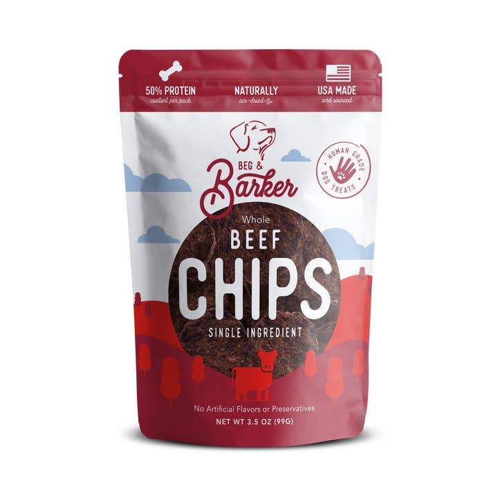 Beg & Barker Premium Dog Treats - Wholesale Pet Treats - Dog - Single Ingredient Beef Chips for Dogs