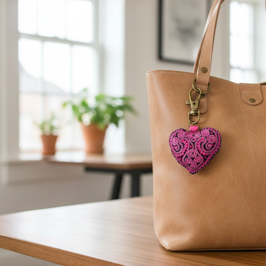 Lumily - Wholesale Keychain - Women's - Heart Hmong Embroidered Zipper Pull | Keychain - Thailand8