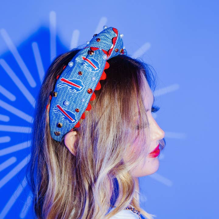Brianna Cannon - Wholesale Fashion Headband - Women's - Buffalo Bills Adult Cross Stitch Headband4