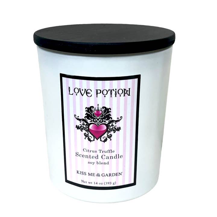 Valentine's Love Potion Soy Candle 14 oz for wholesale by Kiss Me in the Garden
