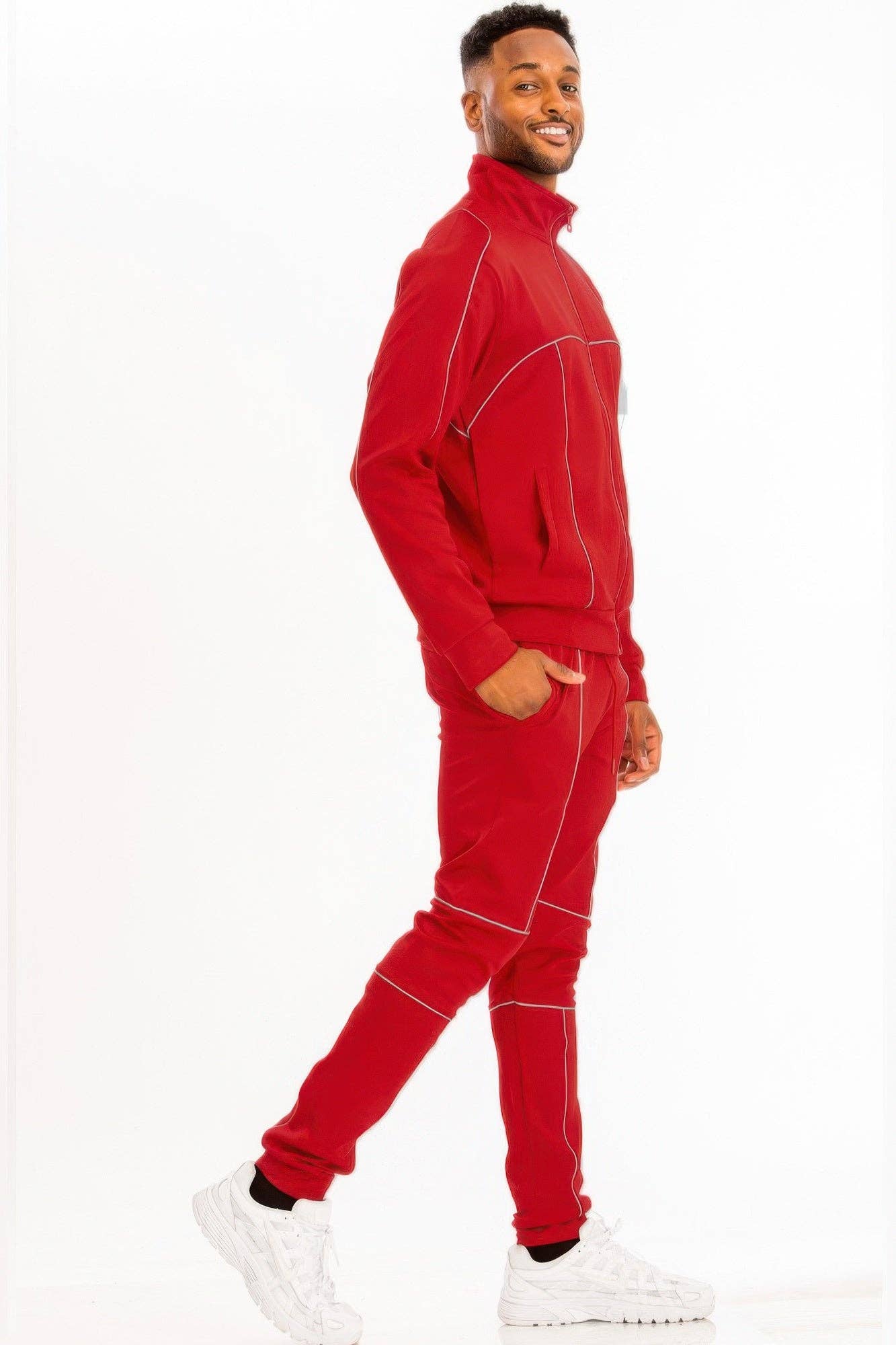 CC Wholesale Clothing - Wholesale Tracksuit - Men's - Reflective Piping Track Set2