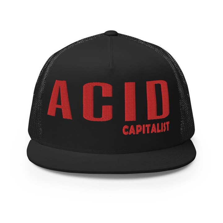 Gorra de Camionero Capitalista Ácido - Rojo Real para venta al por mayor de Pixel Gallery