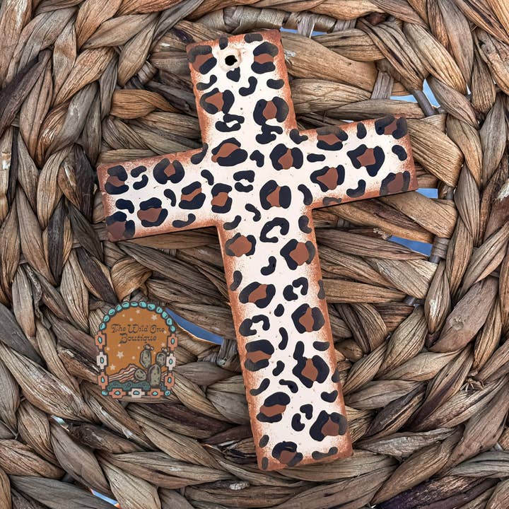 Cheetah Cross Car Freshie for wholesale by The Wild One Boutique Wholesale