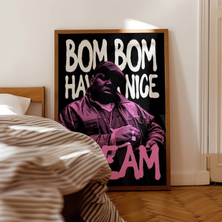 Bom Bom Have a Nice Dream Hip Hop Print for wholesale by Pink Giraffe Print Co