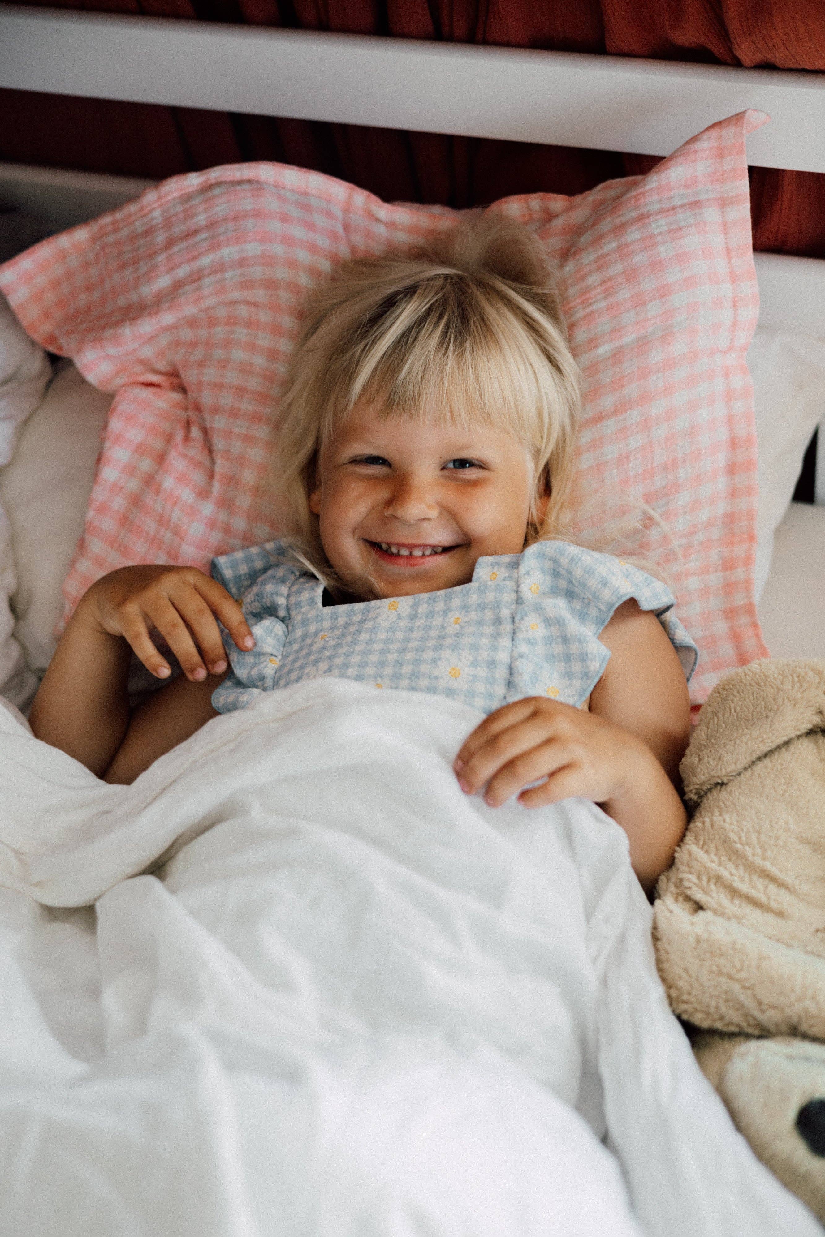 TISU – wholesale Sängkläder - Barn och baby – TISU barns påslakan och örngott i rosa rutig muslin2