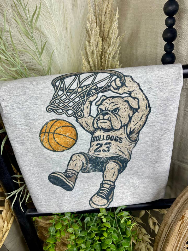 Ash Grey Bulldogs Basketball (Gildan Tee) for wholesale on Faire