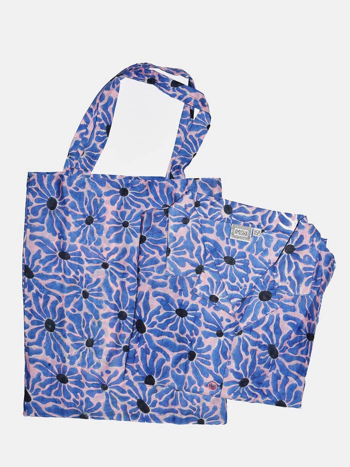 Conjunto de Pijama de Algodão e Seda | Margaridas por atacado de Amisha