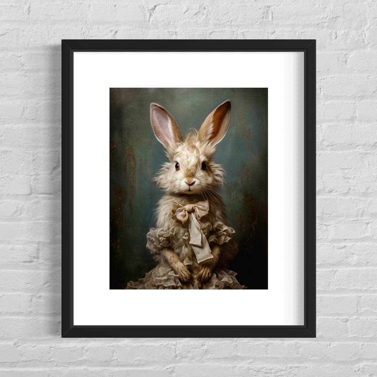 Salty Alyce - Wholesale Art Print - Victorian White Rabbit, Emily Bunny Art Print 38AS1