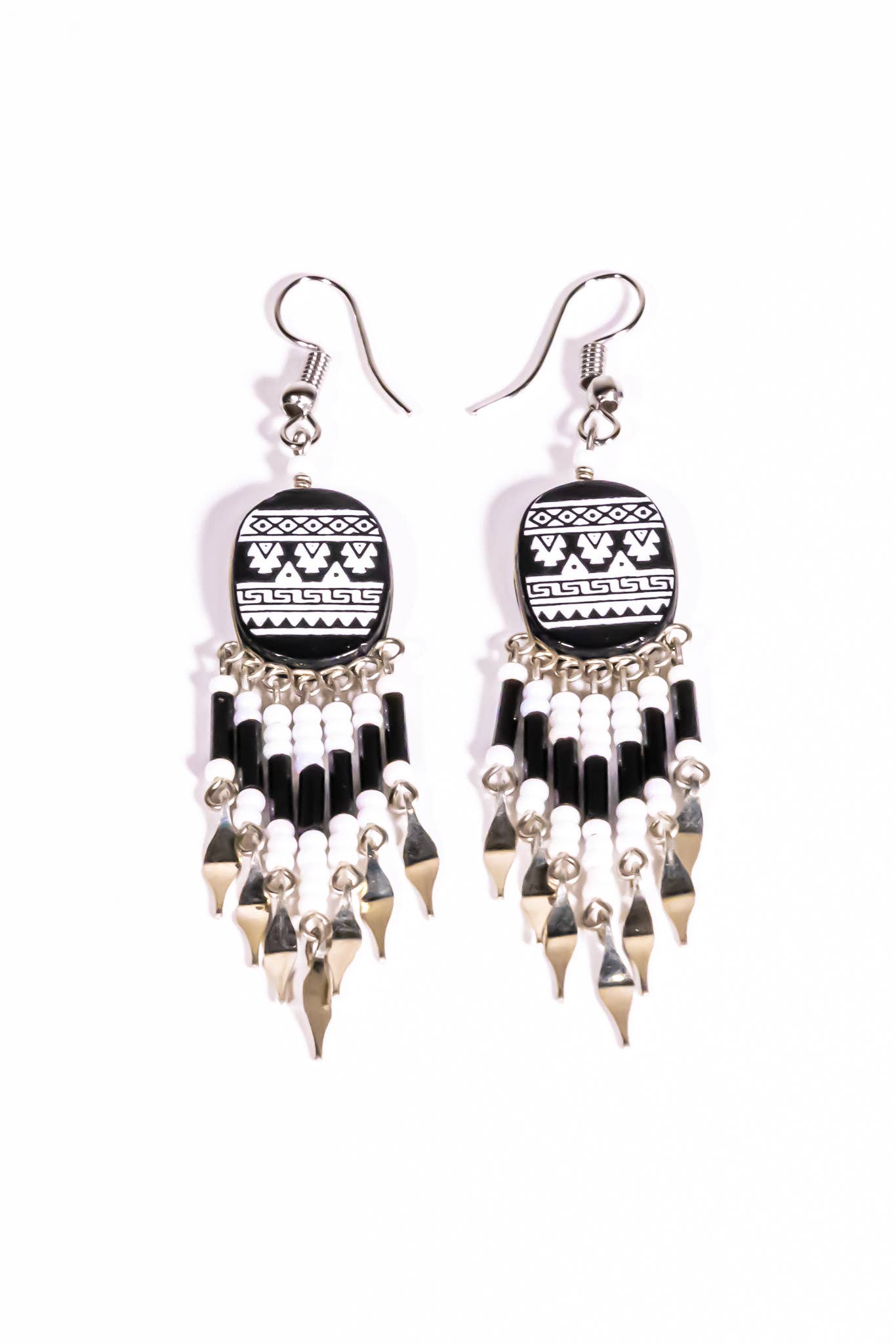 Shelley Enterprises Inc. - Vendita all'ingrosso Orecchini pendenti - 7601-Orecchini dipinti, fatti a mano con perline ceche7