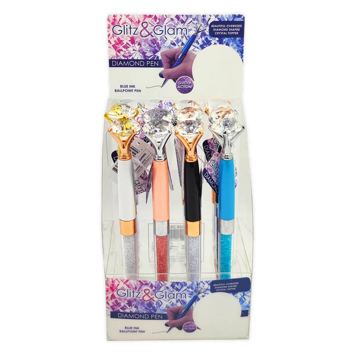 Novelty Brands - Wholesale Pen - Glitz & Glam Glitter Diamond Pen Assortment - 12/Display4