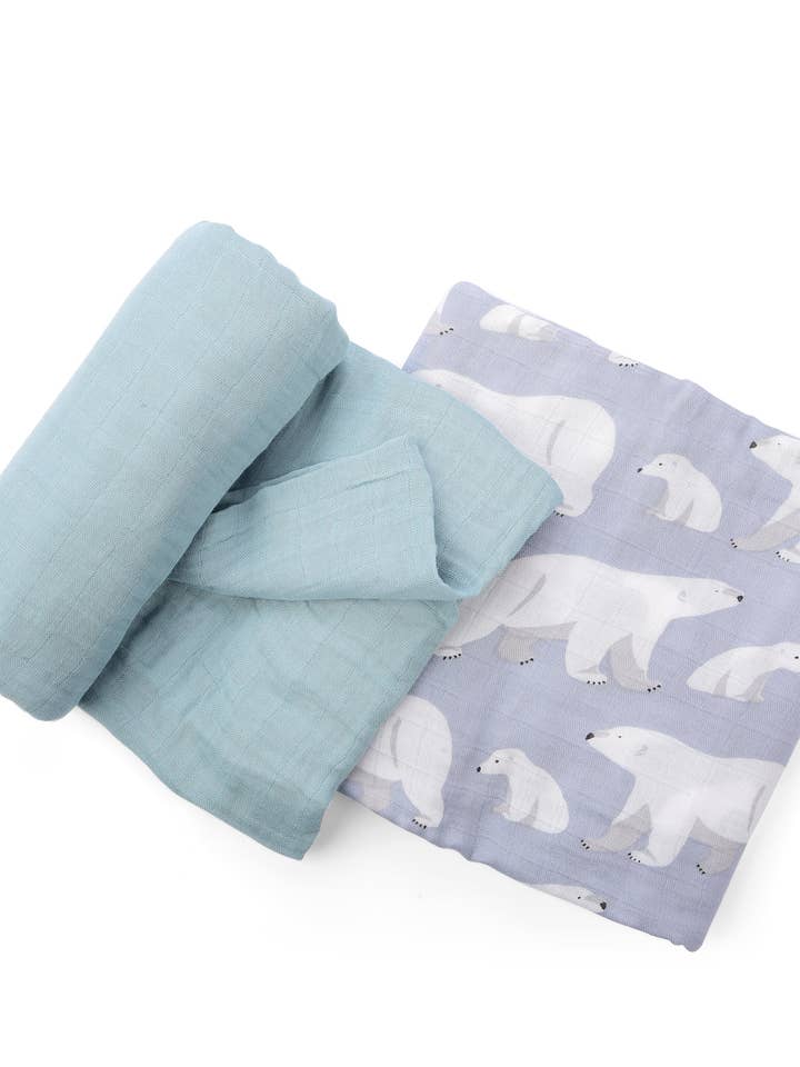 Bolacha Cuddle 70% Bambu 30% Algodão Swaddle Azul 2 Pack por atacado de Cuddle Cookie Baby Shop