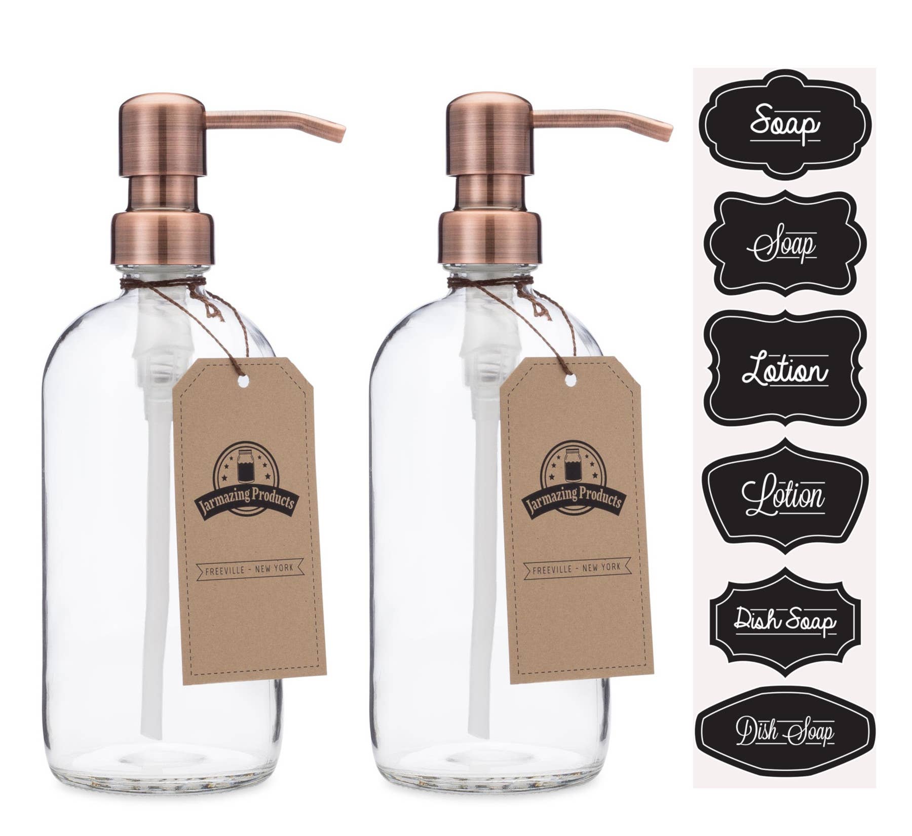 Jarmazing Products - Wholesale Soap Dispenser - Clear Glass 16oz Bottle Soap and Lotion Dispenser9