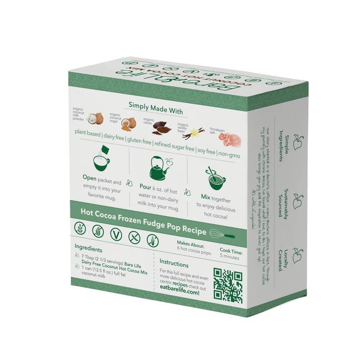 Bare Life - Wholesale Hot Cocoa Mix/Kit - Dairy Free & Vegan Coconut Hot Cocoa Mix - 0.95 Oz (5 Ct.)6