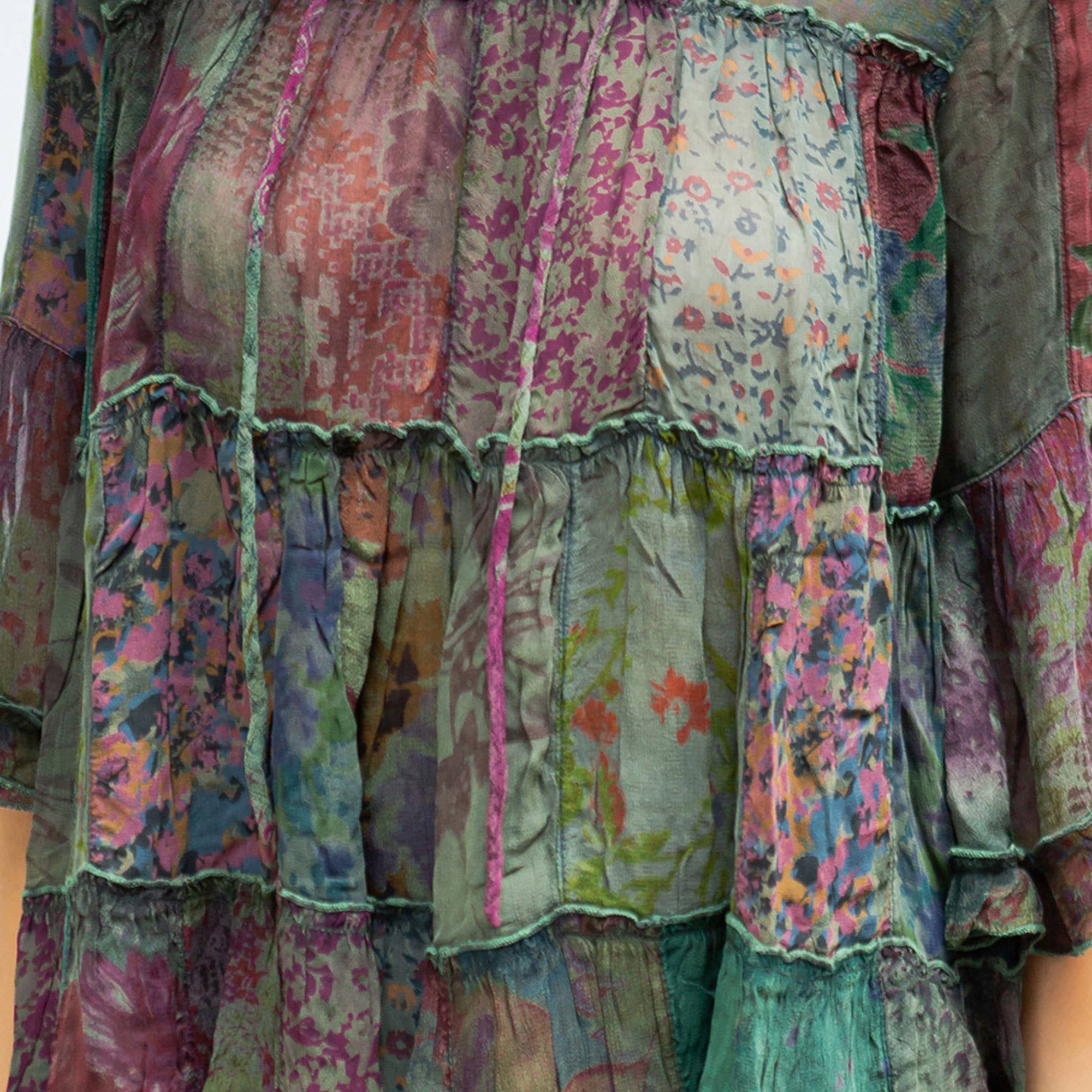 Young Threads - Venta al por mayor Blusa - Mujer - Top Jhabla con Cuello de Banda Teñido Chic (Nuevo Color)14