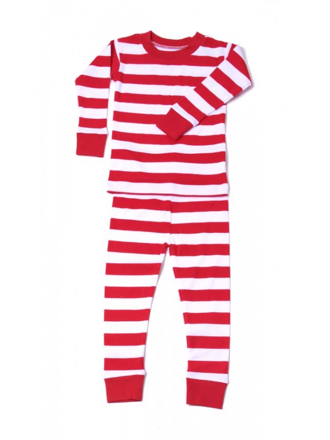 Classic Stripe Pajamas - Red and White for wholesale by New Jammies