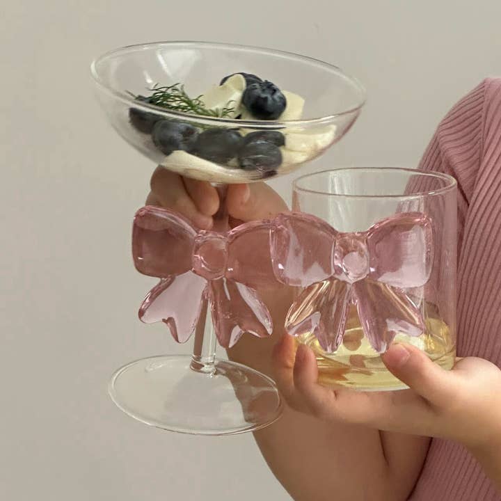 INSPECIAL HOME - Wholesale Cocktail/Liquor Glass - Handmade Cute Elegant Bow Cocktail Wine Glass Case Of 83