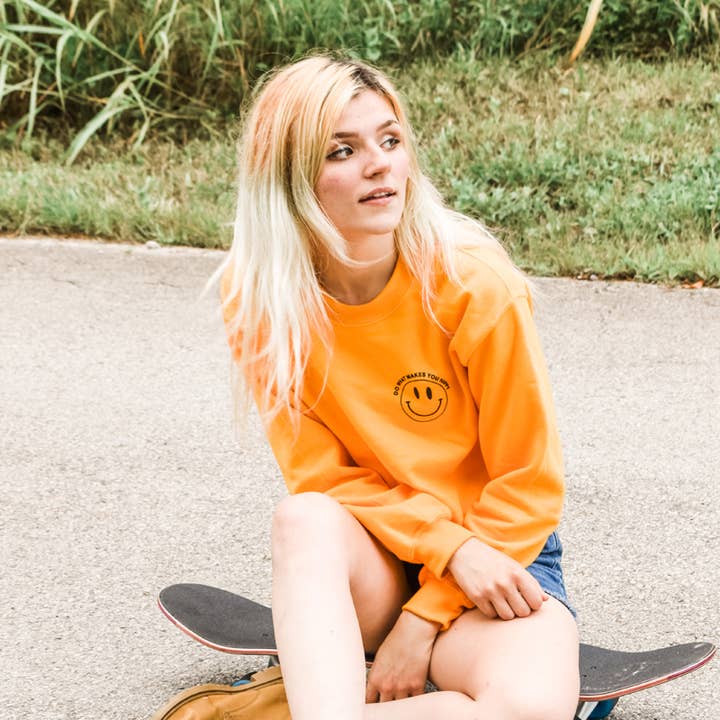 Do What Makes You Happy Crewneck Pullover Sweatshirt for wholesale by The Funnel Cake Tree