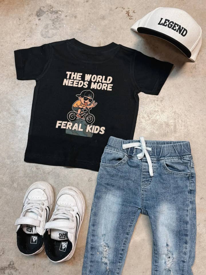 Raising Brave - Wholesale Screen Printed T-Shirt - Kids - Stay Feral Tee1