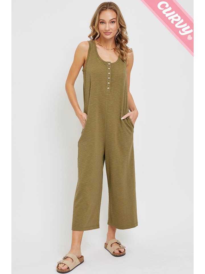 Sweet Lovely by Jen - Wholesale Jumpsuit - Women's - PLUS SIZE DAILY RELAXED BUTTON DOWN JUMPSUIT6