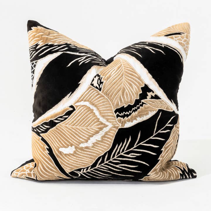 Rake Applique Velvet Desert Lounge Cushion 55 x 55cm for wholesale by BHD HOME