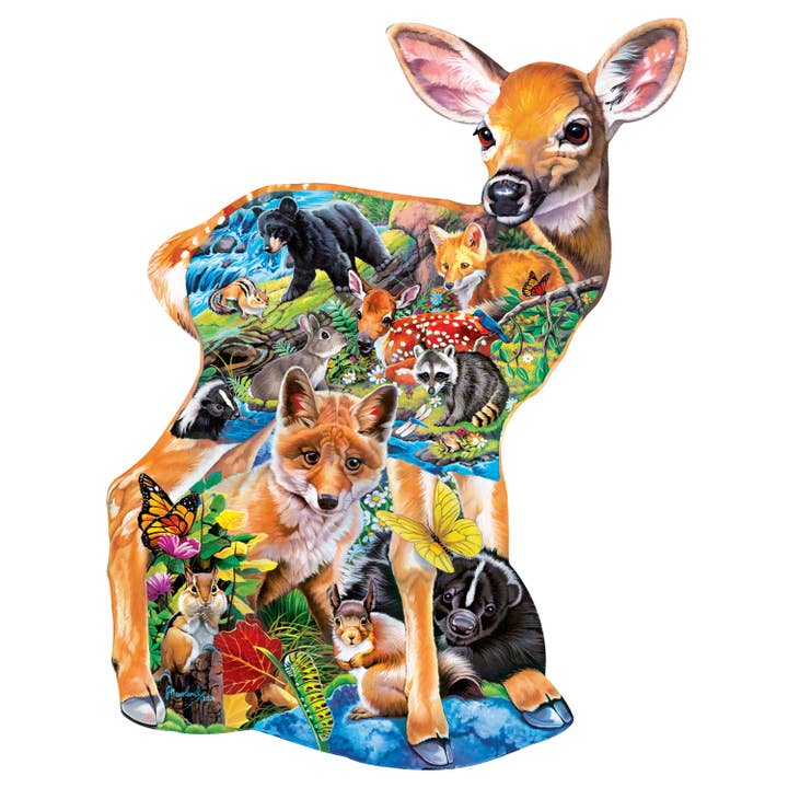 Masterpieces Puzzles - Wholesale Puzzle - Kids - Shapes - Fawn Friends 500 Piece Puzzle